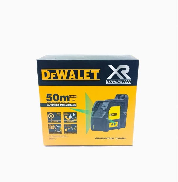 تراز لیزری دو خط طرح دیوالت نور سبز 50m مدل DW088CG